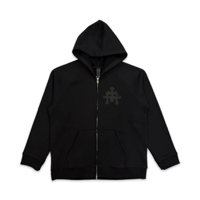 CHROME HEARTS BLACK PAPER JAM ZIP-UP HOODIE