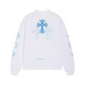 WHITE AND BLUE BACK DESIGN CHROME HEARTS LONG SLEEVE