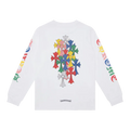 WHITE MULTICOLOR CROSS CHROME HEARTS LONG SLEEVE