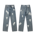 CHROME HEARTS WHITE CROSS JEANS