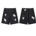 BLACK CHROMEHEARTS MULTICOLOR CROSS JORTS