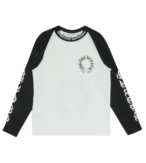 BLACK AND WHITE CHROME HEARTS LONG SLEEVE