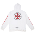 WHITE/RED CHROME ZIPUP HOODIE