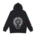 BLACK MULTICOLOR CHROME HEARTS ZIP-UP HOODIE