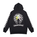 BLACK MULTICOLOR BACK-DESIGN CHROME HEARTS ZIP-UP HOODIE