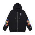 BLACK MULTICOLOR CROSS CHROME HEARTS ZIP-UP HOODIE