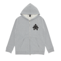 CHROME HEARTS GREY PAPER JAM ZIP-UP HOODIE