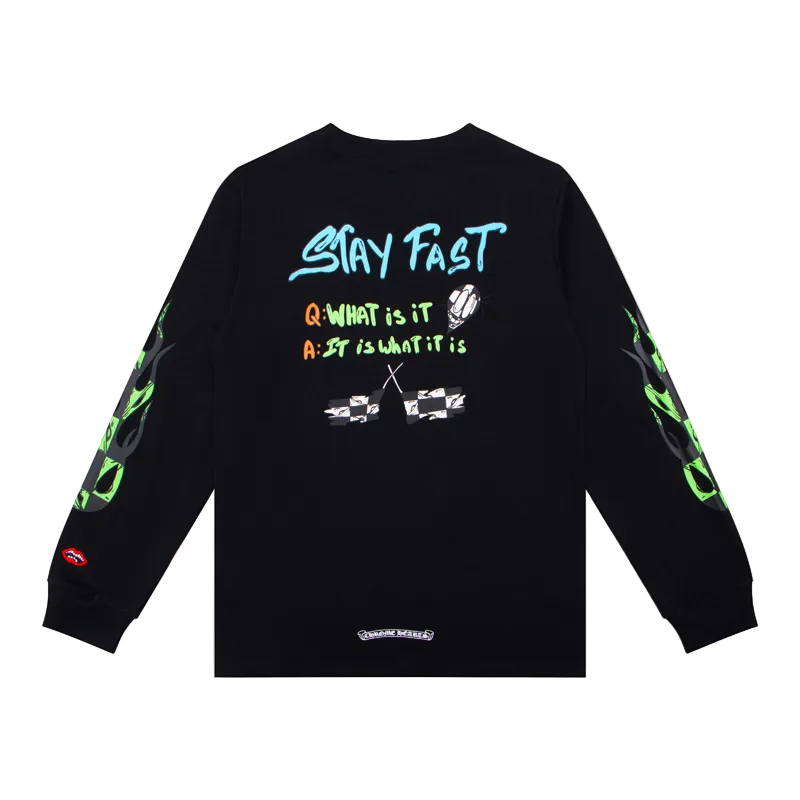 MULTICOLOR BLACK LONG SLEEVE CHROME HEARTS