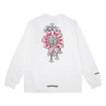 WHITE RED LONG SLEEVE CHROME HEARTS