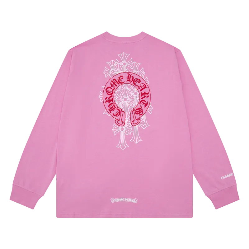 PINK LONG SLEEVE CHROME HEARTS