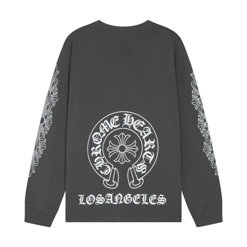 GREY LONG SLEEVE CHROME HEARTS