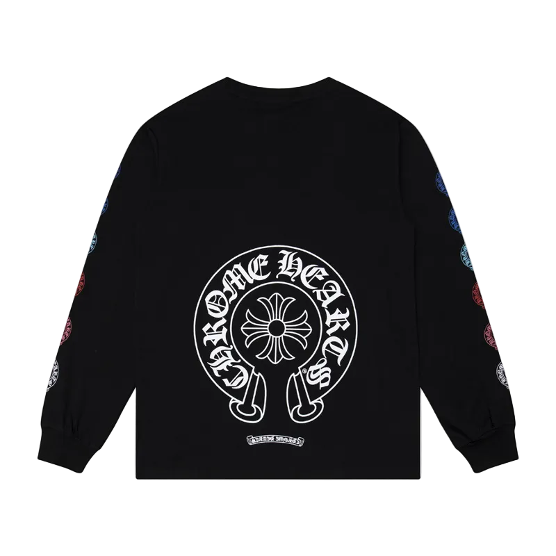 BLACK LONG MULTICOLOR SLEEVE CHROME HEARTS