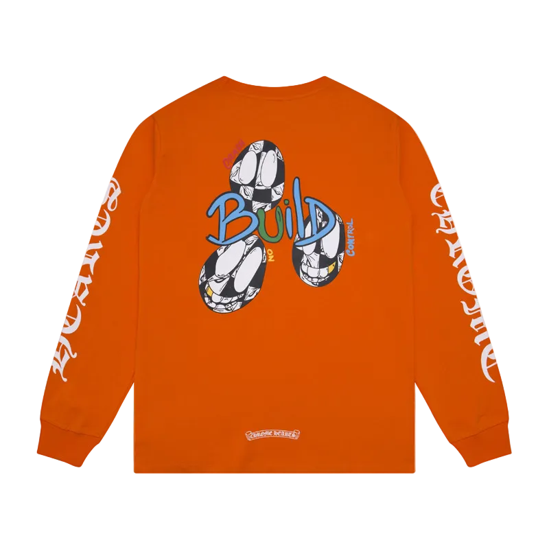 MULTICOLOR ORANGE LONG SLEEVE CHROME HEARTS
