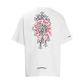 CHROME HEARTS WHITE AND RED BACK DESIGN T-SHIRT