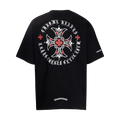 CHROME HEARTS BLACK AND RED CROSS T-SHIRT
