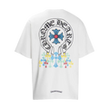 CHROME HEARTS WHITE AND BLUE  MULTI-CROSS T-SHIRT