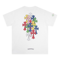 CHROME HEARTS WHITE SIMPLE MULTI-CROSS T-SHIRT