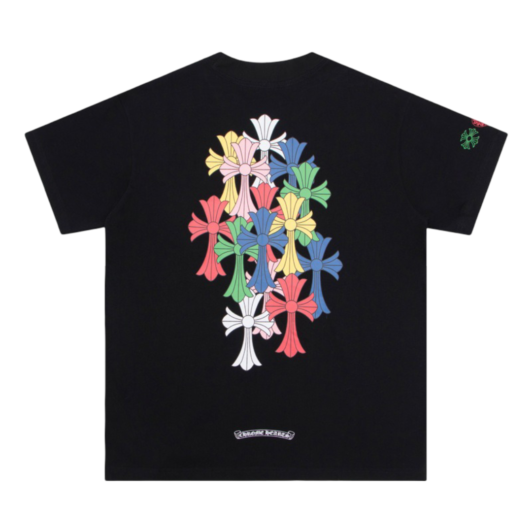 CHROME HEARTS BLACK SIMPLE MULTI-CROSS T-SHIRT