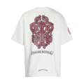 CHROME HEARTS WHITE AND RED BACK DESIGN T-SHIRT