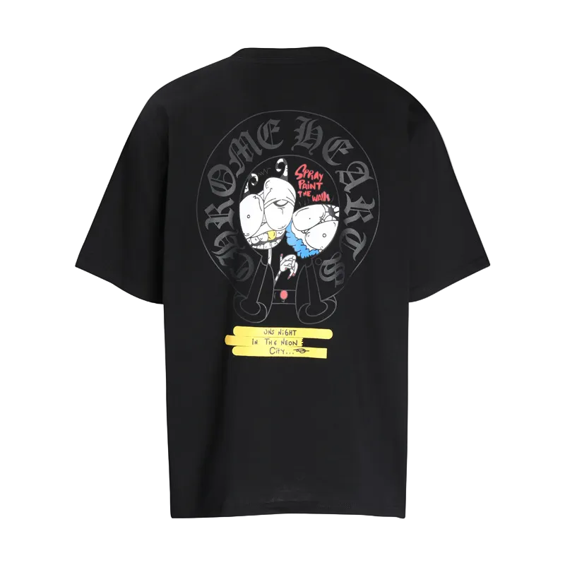 CHROME HEARTS BLACK NEON CITY MATTY BOY T-SHIRT