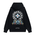 CHROME HEARTS BLACK MULTICOLOR CROSS HOODIE