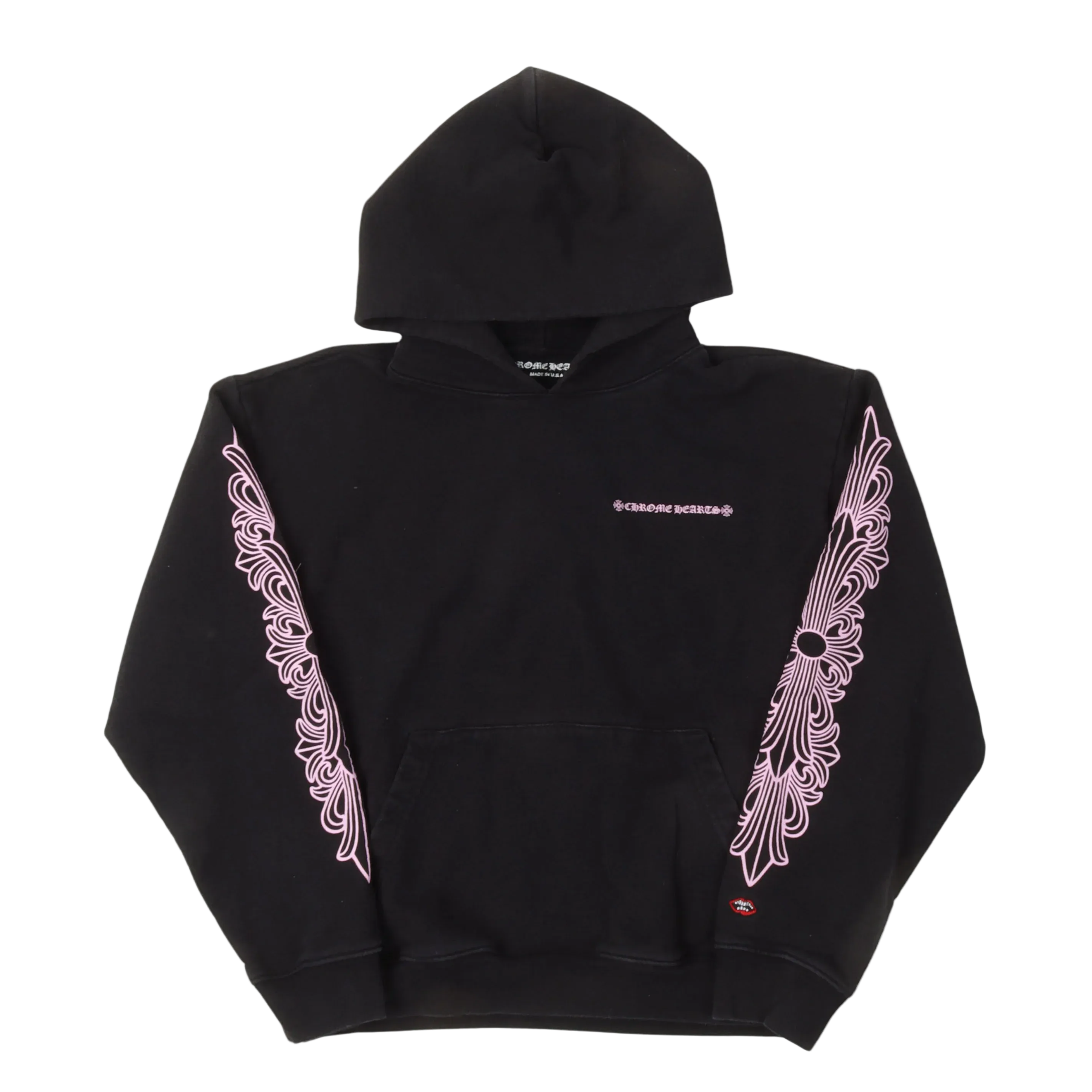 CHROME HEARTS BLACK AND PINK HOODIE