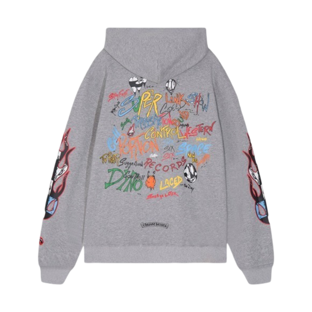 CHROME HEARTS GREY MATTY-BOY HOODIE