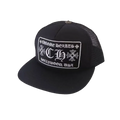 BLACK CHROME HEARTS TRUCKER CAP
