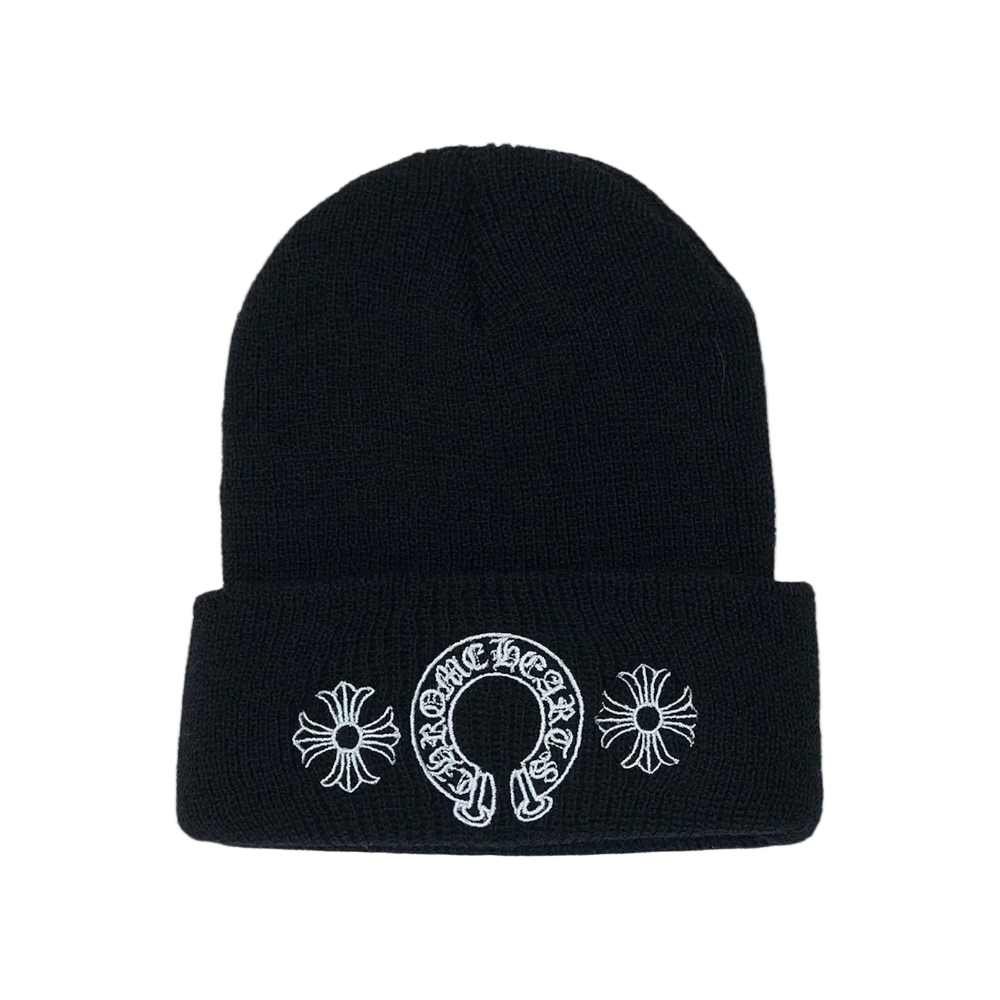 CHROME HEARTS BLACK BEANIE
