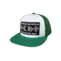 WHITE AND GREEN CHROME HEARTS TRUCKER CAP