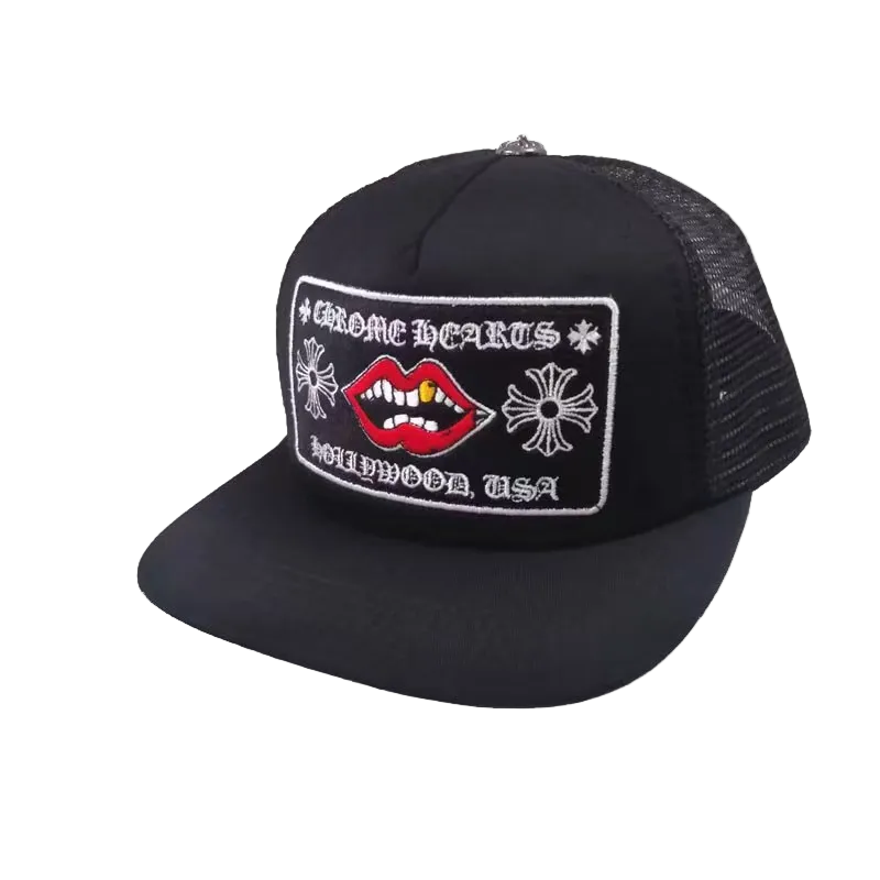 BLACK CHROME HEARTS CHOMPER TRUCKER CAP